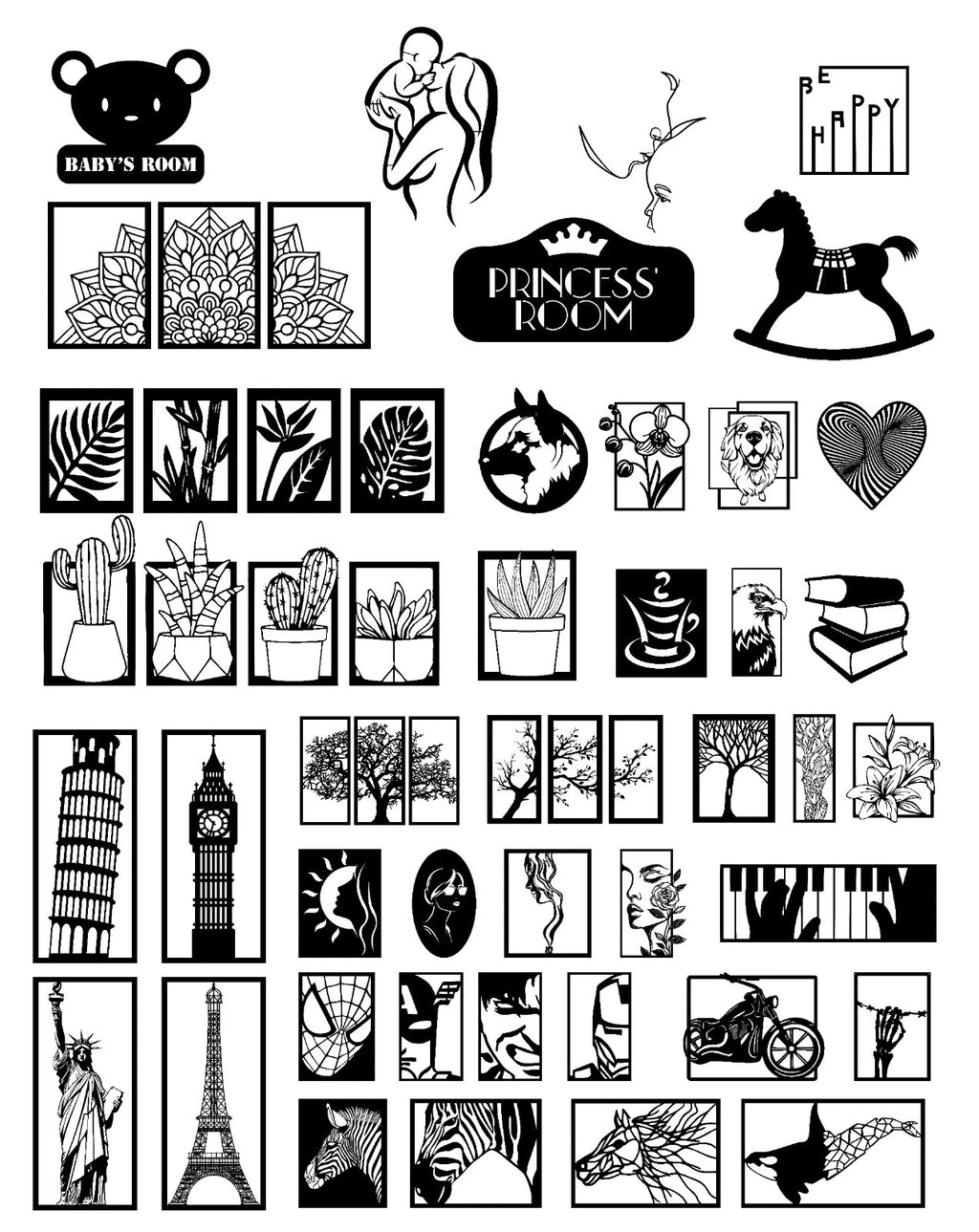 MEGA PACK +40 DXF SVG File For CNC Router Plasma Laser Cut-Wall Art-Ready to Cut - Digital DOWNLOAD