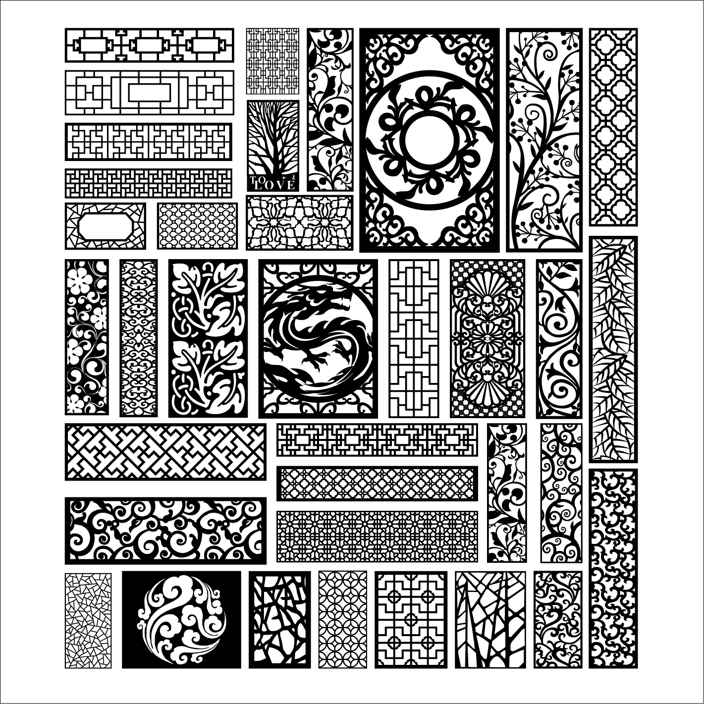 14 MEGA PACK +600 DXF SVG Laser Cut Designs Screen Panels
