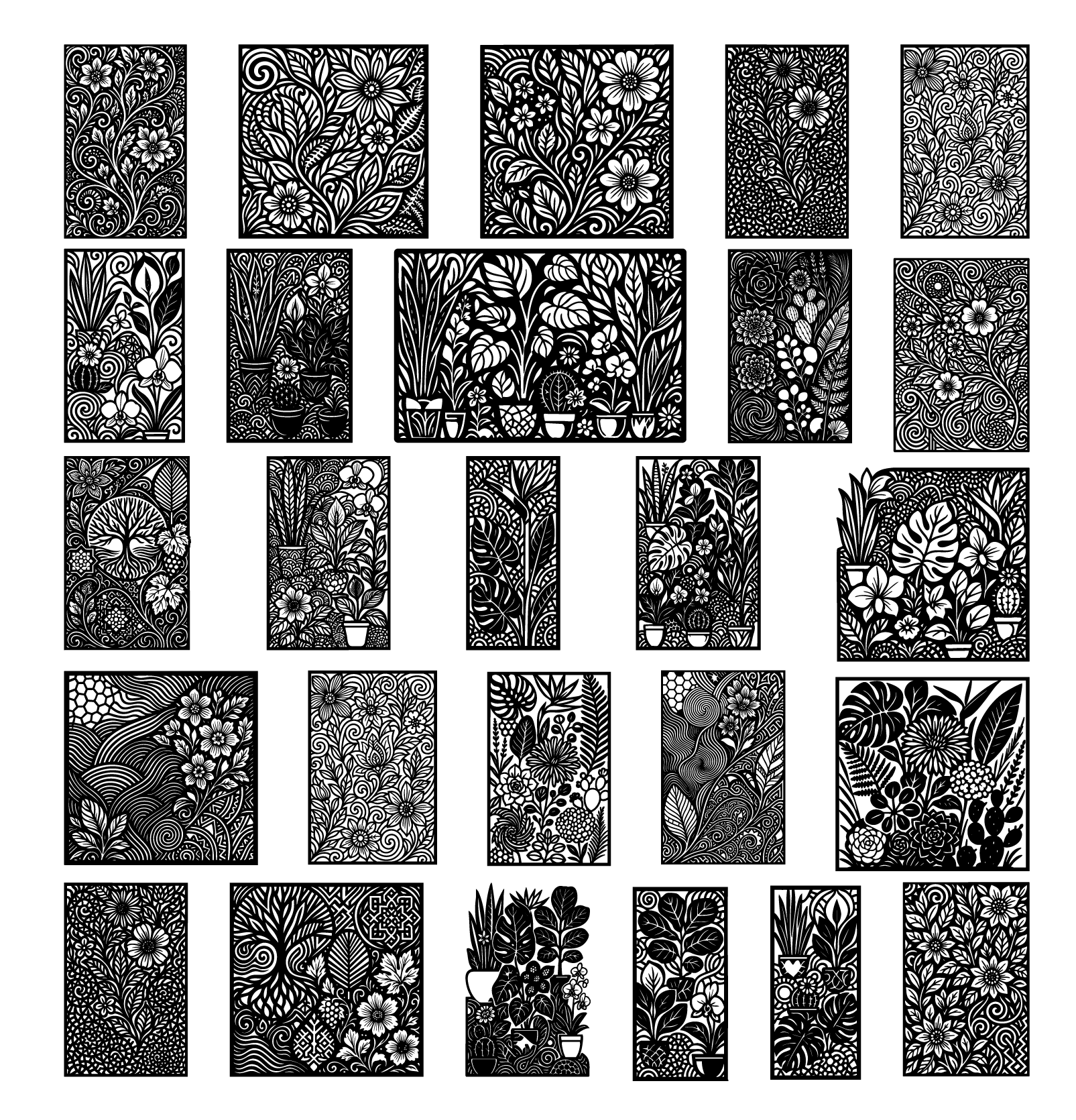 14 MEGA PACK +600 DXF SVG Laser Cut Designs Screen Panels