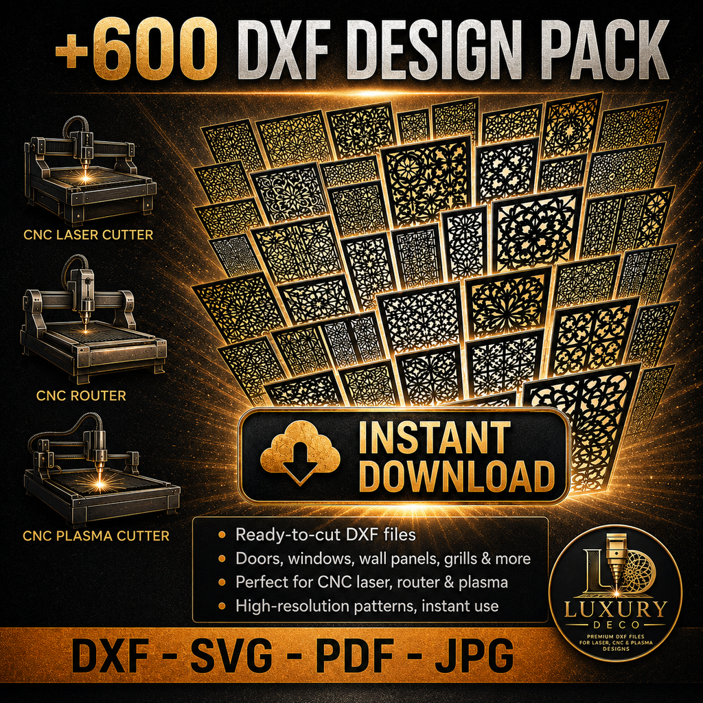 14 MEGA PACK +600 DXF SVG Laser Cut Designs Screen Panels