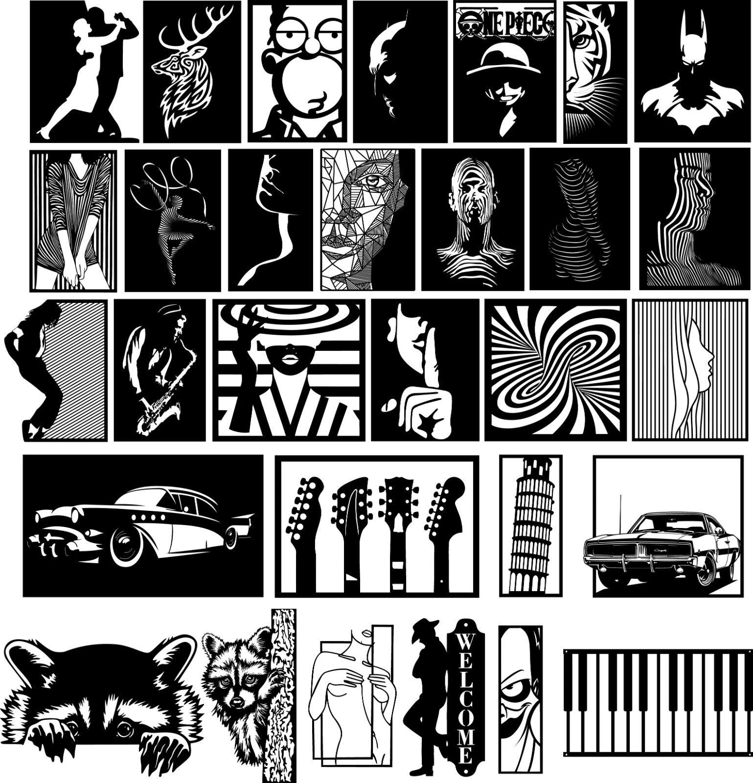 MEGA PACK +25 DXF SVG File For CNC Router Plasma Laser Cut-Wall Art-Ready to Cut - Digital DOWNLOAD