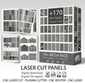+10 MEGA PACK PANELS Laser Cut Vector DXF SVG 2D Files CNC Router Plasma Cutting