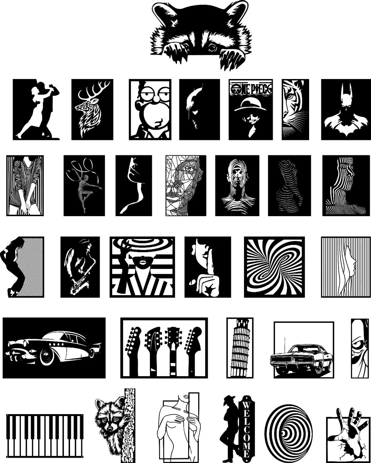 +6 MEGA PACK +160 DXF SVG File For CNC Router Plasma Laser Cut-Wall Art-Ready to Cut-Digital DOWNLOAD