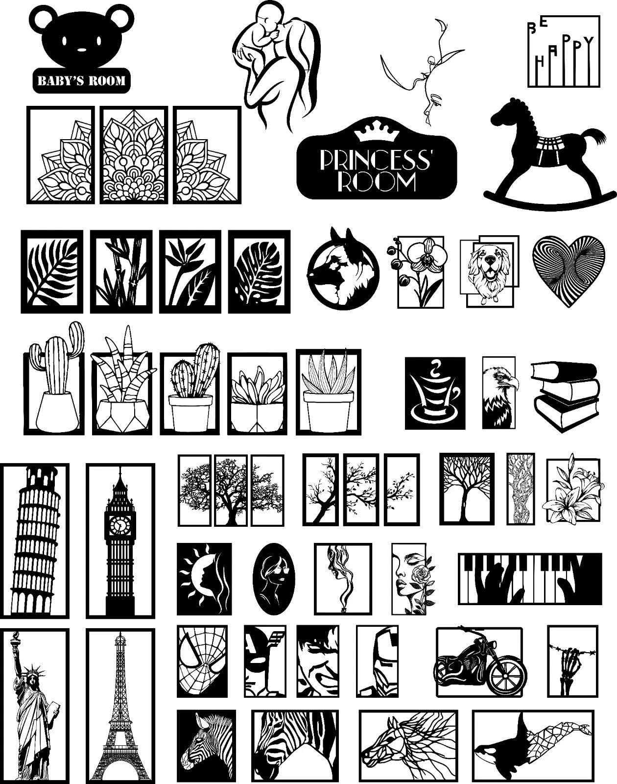 +6 MEGA PACK +160 DXF SVG File For CNC Router Plasma Laser Cut-Wall Art-Ready to Cut-Digital DOWNLOAD