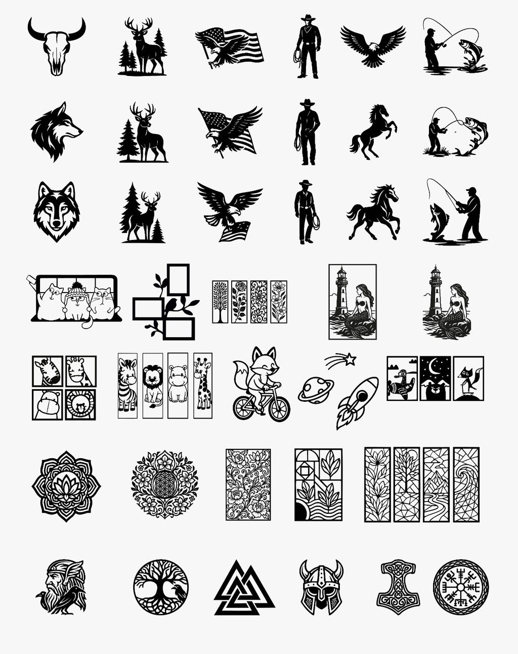 +6 MEGA PACK +160 DXF SVG File For CNC Router Plasma Laser Cut-Wall Art-Ready to Cut-Digital DOWNLOAD
