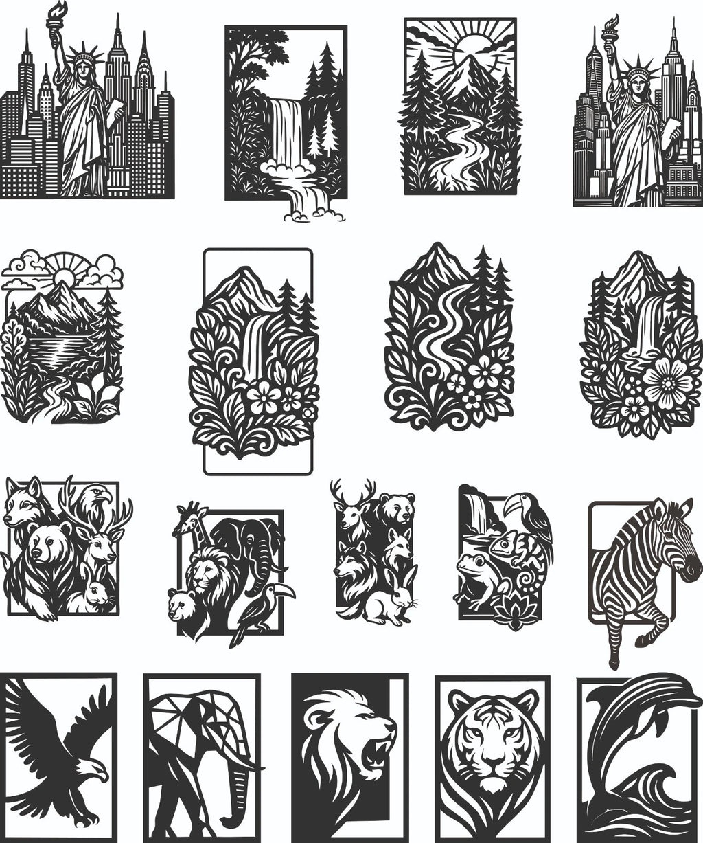 +6 MEGA PACK +160 DXF SVG File For CNC Router Plasma Laser Cut-Wall Art-Ready to Cut-Digital DOWNLOAD